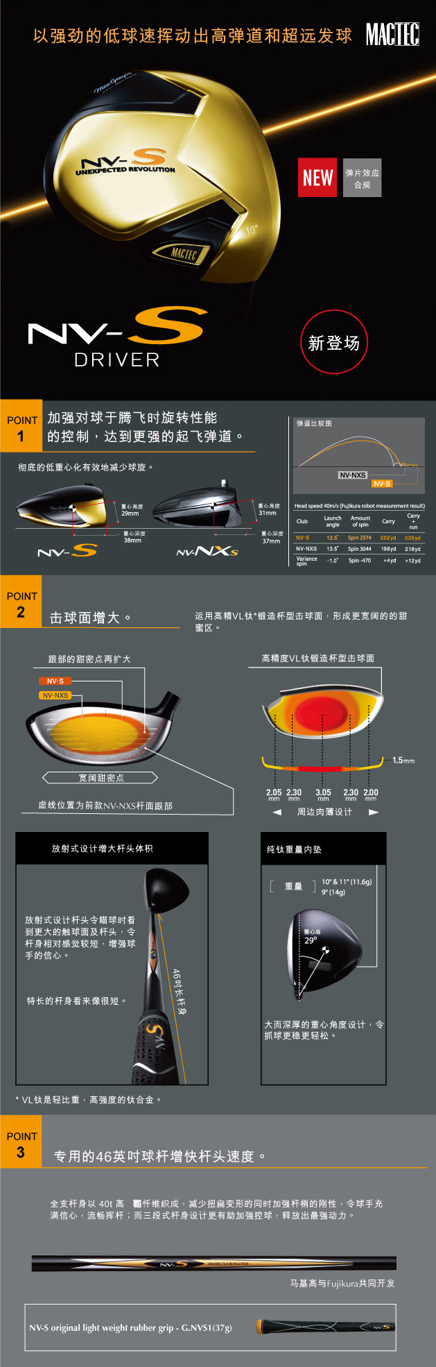 超远距离挥出高弹道马基高NV-S一号木