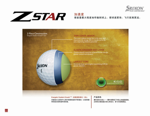 Z-STZR/Z-STAR X高尔夫球 SRIXON新品即将上市