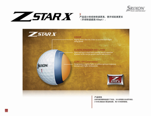 Z-STZR/Z-STAR X高尔夫球 SRIXON新品即将上市